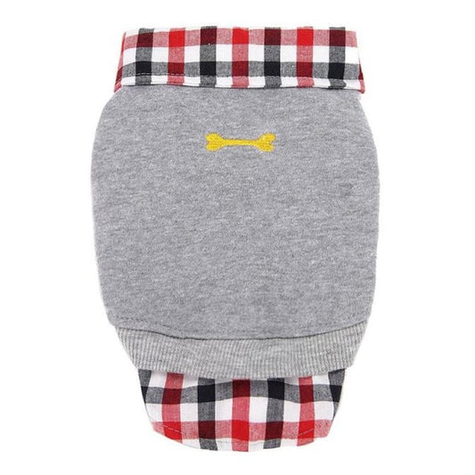 1PC Dog Cat Grid Puppy Warm T-Shirt Pet Clothes
